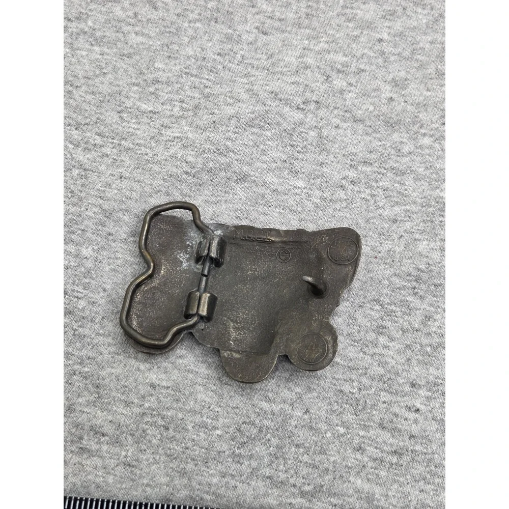 Vintage Solid Brass Covered Wagon Americana MCBI Made in USA Belt Buckle Western